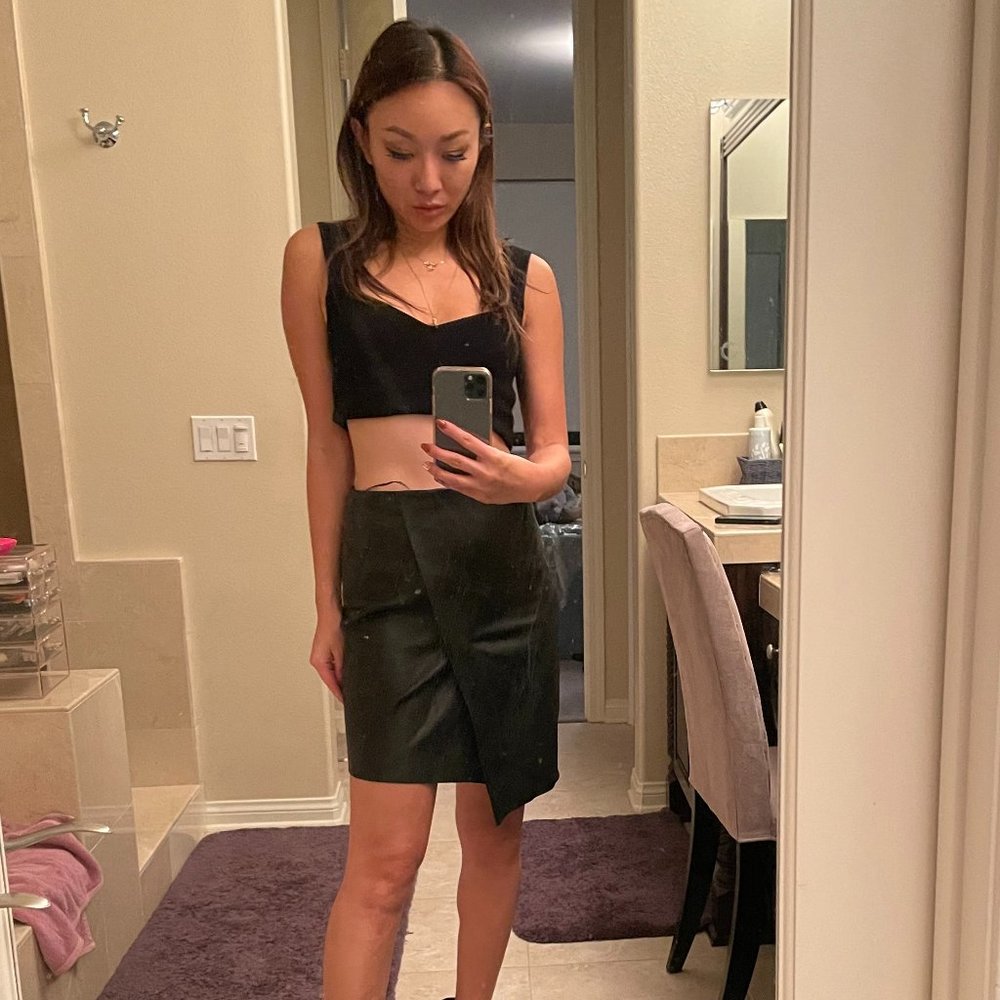 Zara asymmetrical black skirt